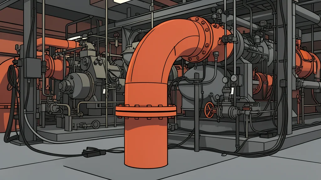 A large industrial gas turbine engine sitting on a concrete foundation in an open field