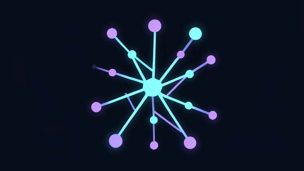 A glowing, abstract neural network structure floating in a dark void
