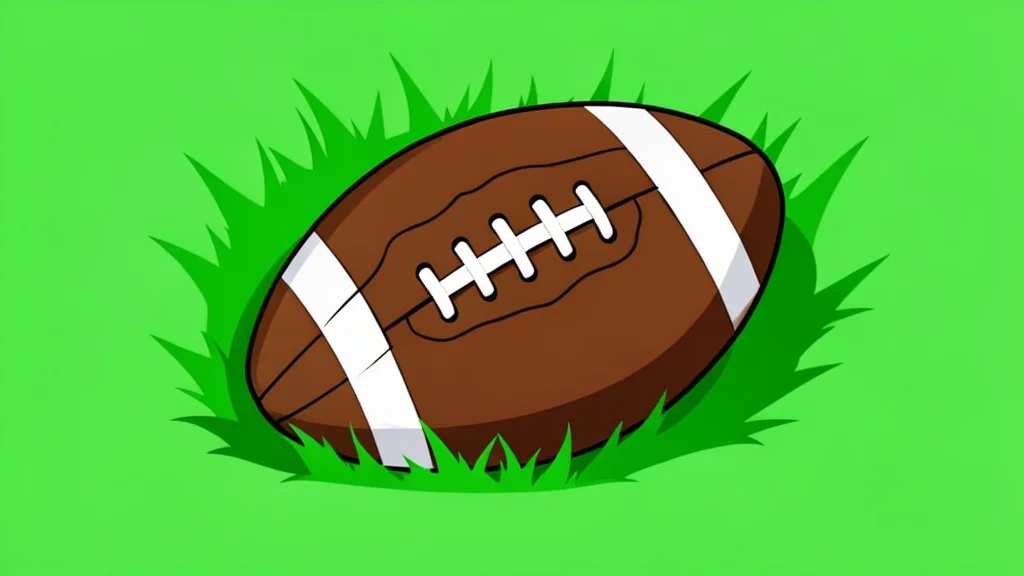 A football resting on a green grass field