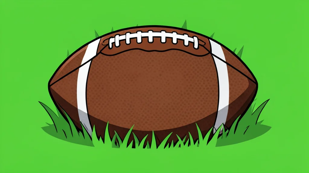 A green grass football field with white yard lines and goalposts in the distance