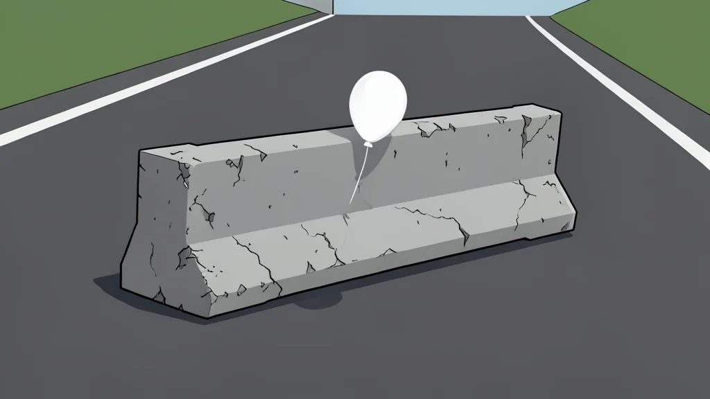 A flat vector illustration of a crowd in white shirts walking down a street holding white balloons.