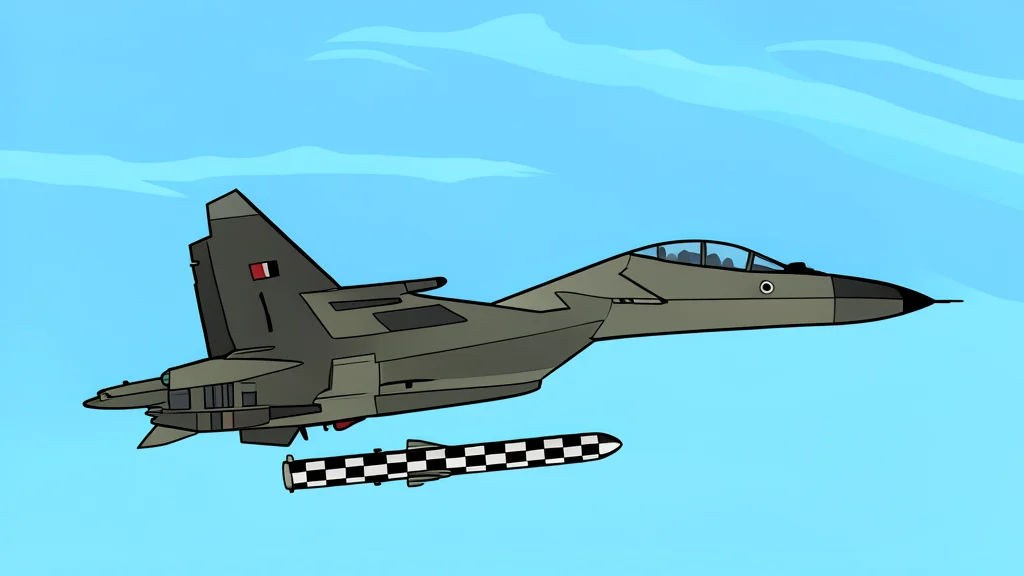 A sleek, dark grey supersonic cruise missile mounted on the centerline of a fighter jet, hovering over a calm, deep blue ocean horizon.