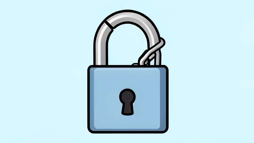 A digital padlock with a broken chain