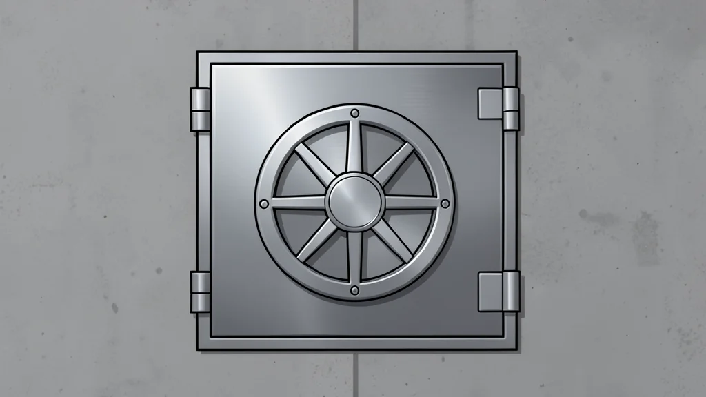 A digital coin resting on a smooth, reflective surface
