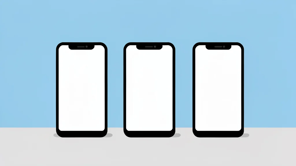 A row of modern smartphones standing upright on a clean surface