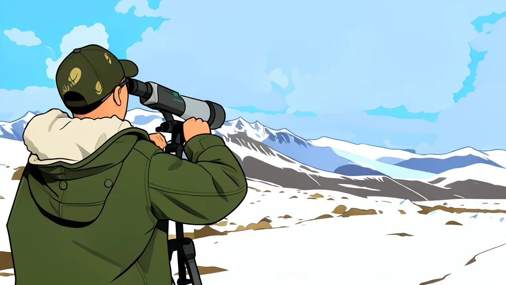 A rugged, snow-capped mountain ridge stretching across a high-altitude valley under a clear sky