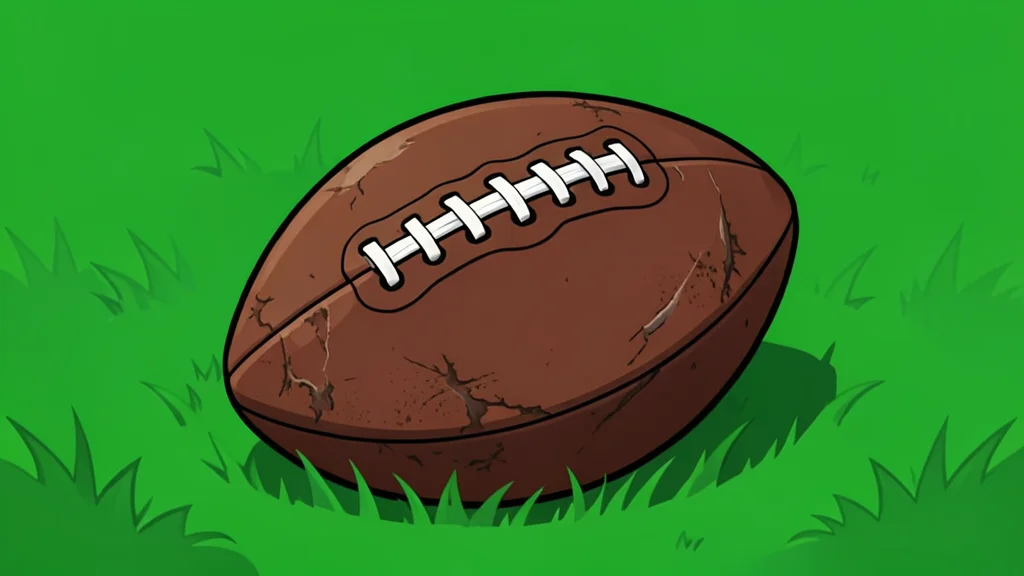 A green football field with white yard lines and goalposts in the distance