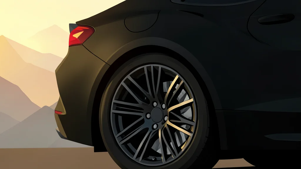A sleek, low-profile electric sports car silhouette parked on a smooth concrete surface