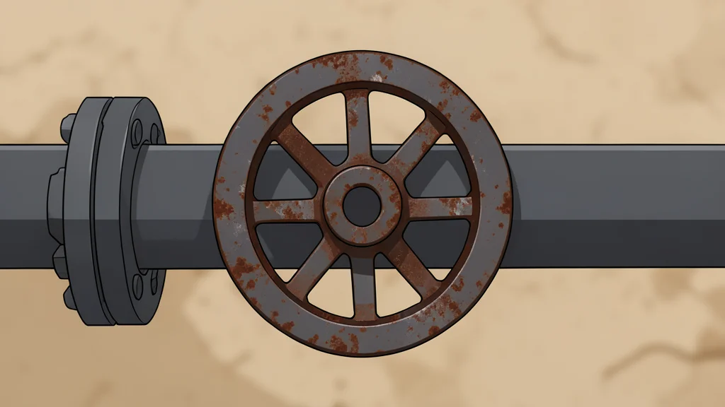 A long pipeline stretching across a desert landscape
