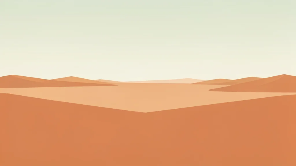 A vast, arid desert landscape stretching to the horizon under a hazy sky