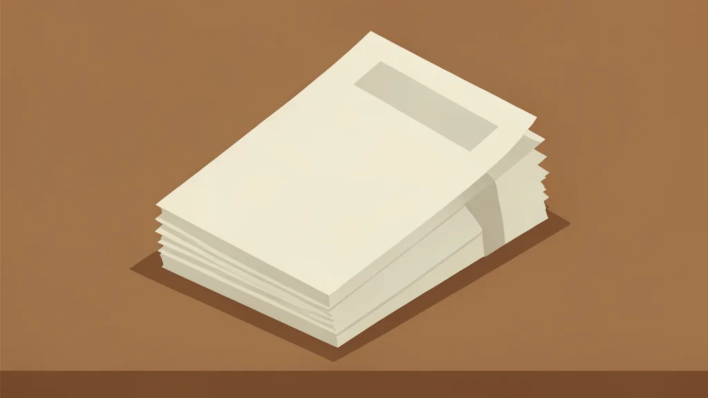 A stack of paper trading tickets on a wooden desk