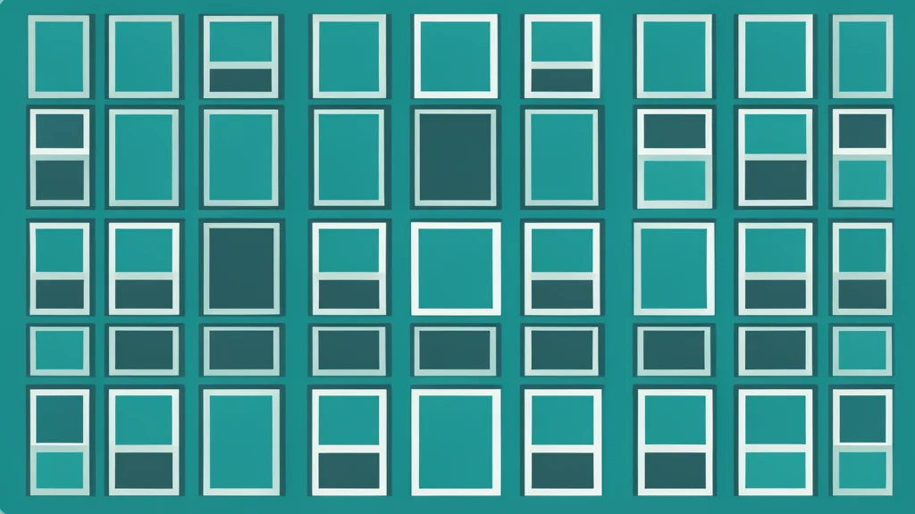 A close-up view of a silicon wafer with a grid of square integrated circuits