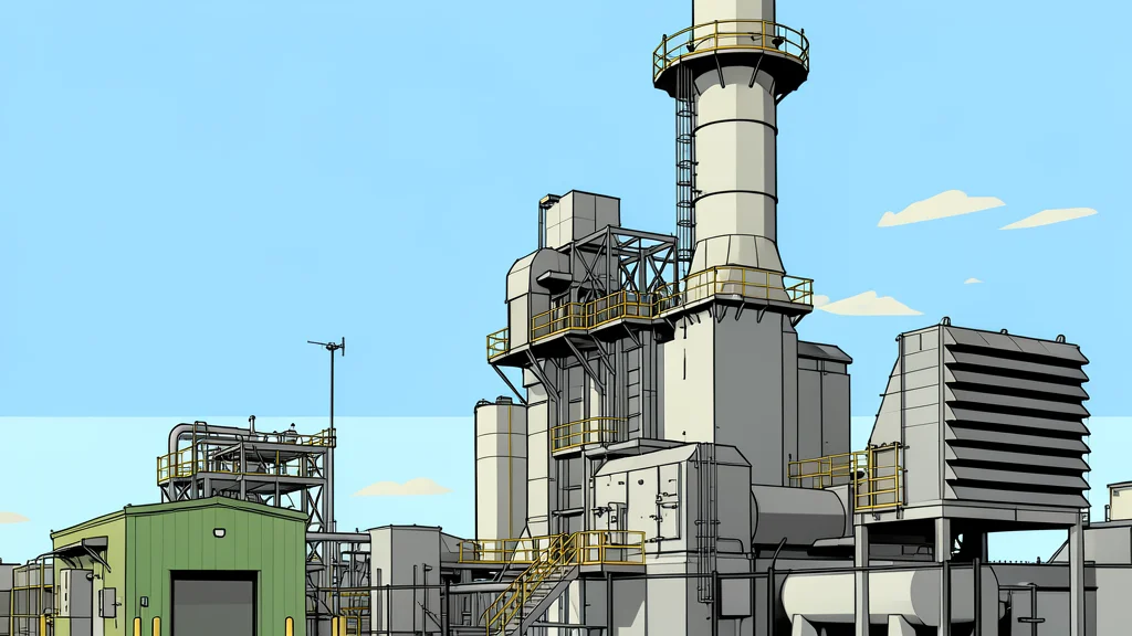 A large industrial smokestack releasing white steam against a clear sky