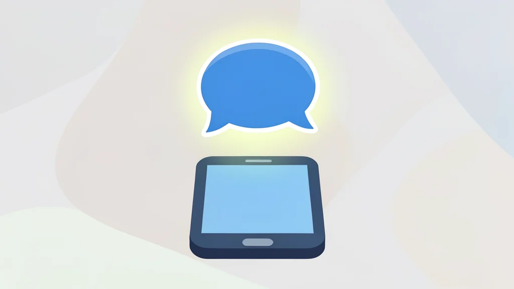 A glowing chat bubble icon floating above a smartphone screen