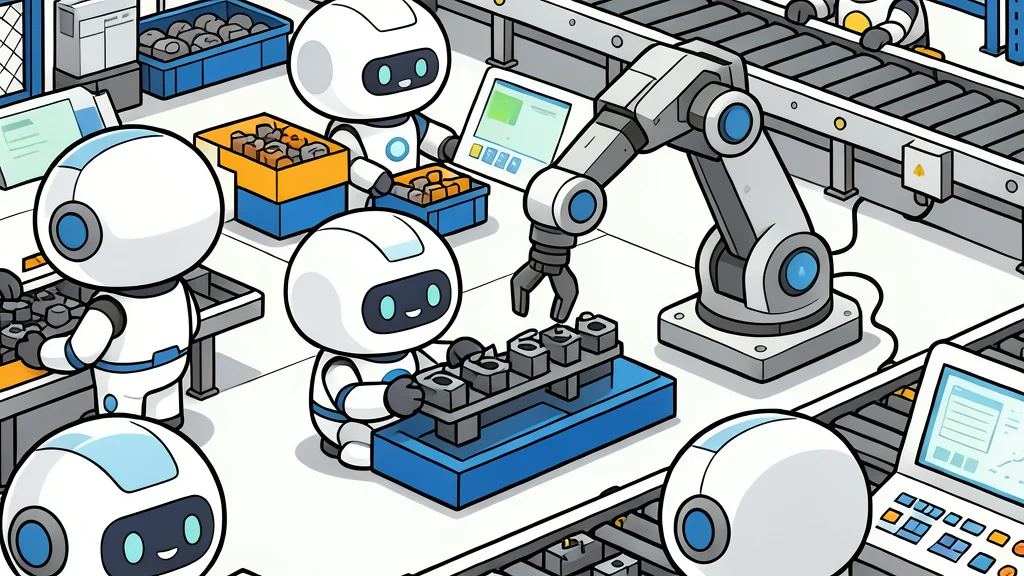 A group of small, wheeled robotic units moving in a coordinated formation across a smooth industrial floor