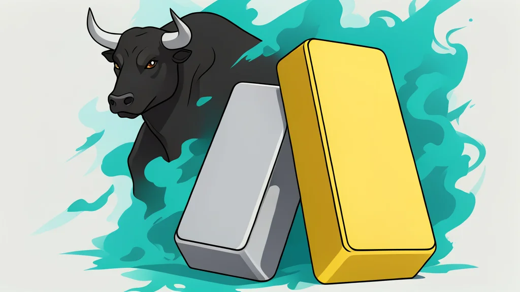 A stack of polished gold bars and silver ingots resting on a dark surface