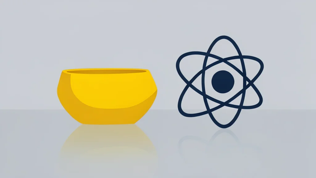 A golden ingot resting on a polished surface next to a stylized atomic symbol