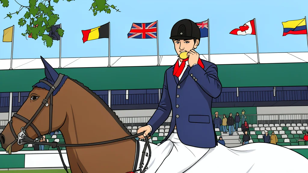 A white show jumping horse clearing a red and white striped obstacle in an outdoor arena.
