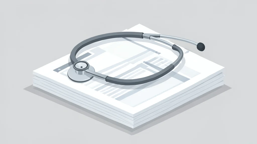 A stethoscope resting on a stack of paper medical charts