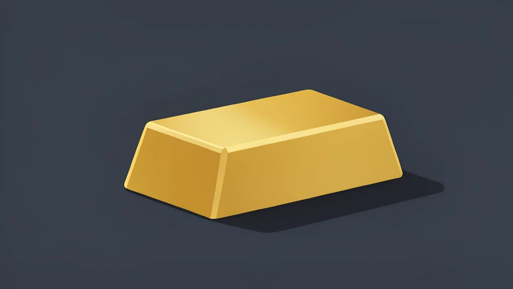 A polished gold bar resting on a dark surface