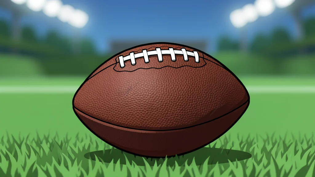 A close-up of a white football helmet resting on green grass