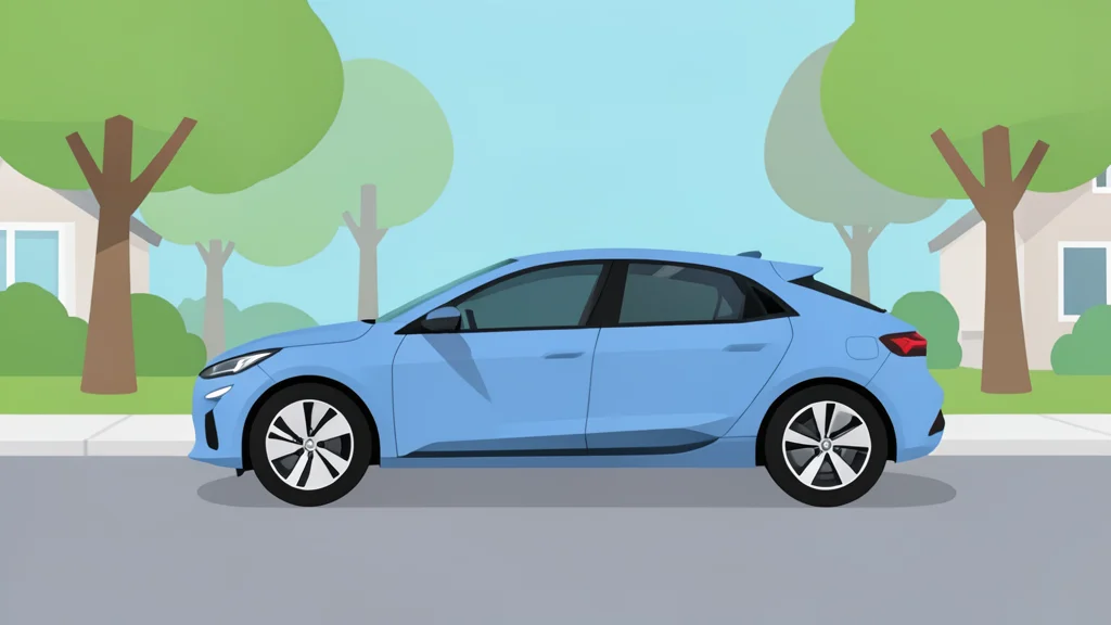 A modern electric vehicle parked on a quiet suburban street