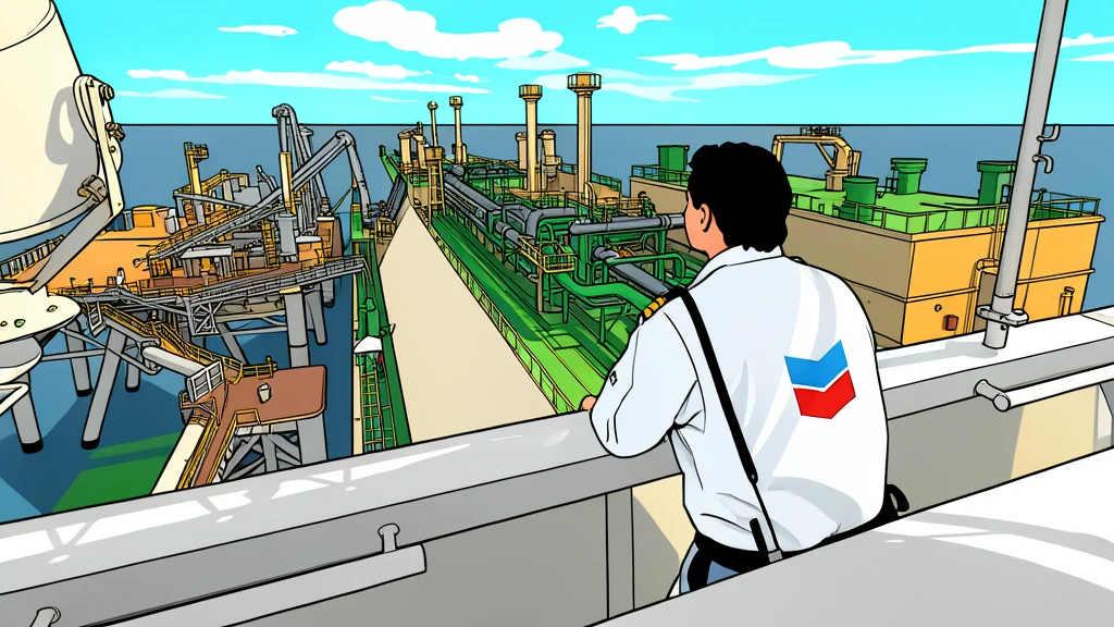 A large industrial gas liquefaction facility with silver storage tanks and piping against a clear sky