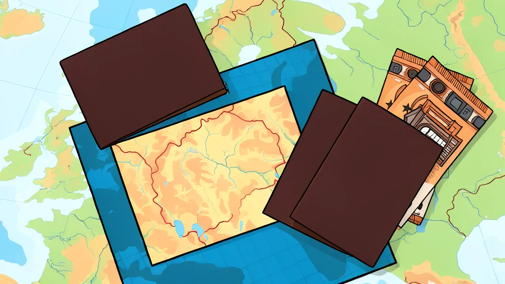 A stack of official passports resting on a wooden desk next to a fountain pen