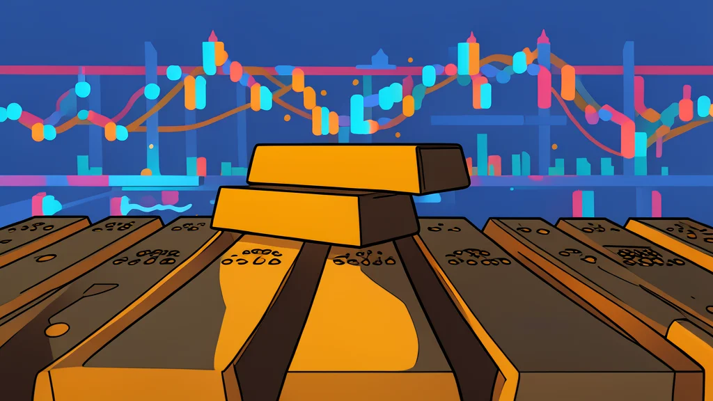 A stack of shiny gold bars resting on a dark surface