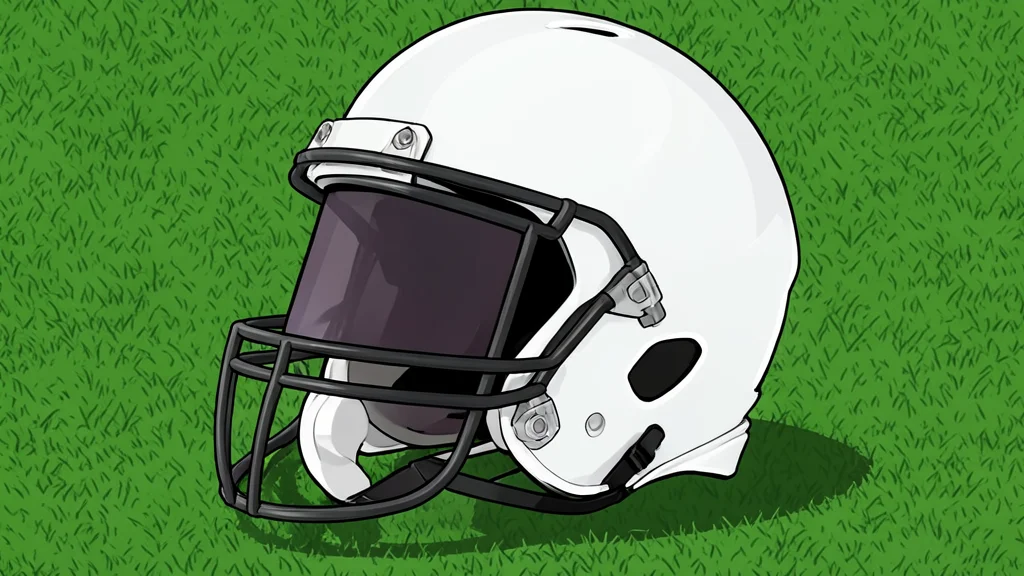 A football resting on green grass