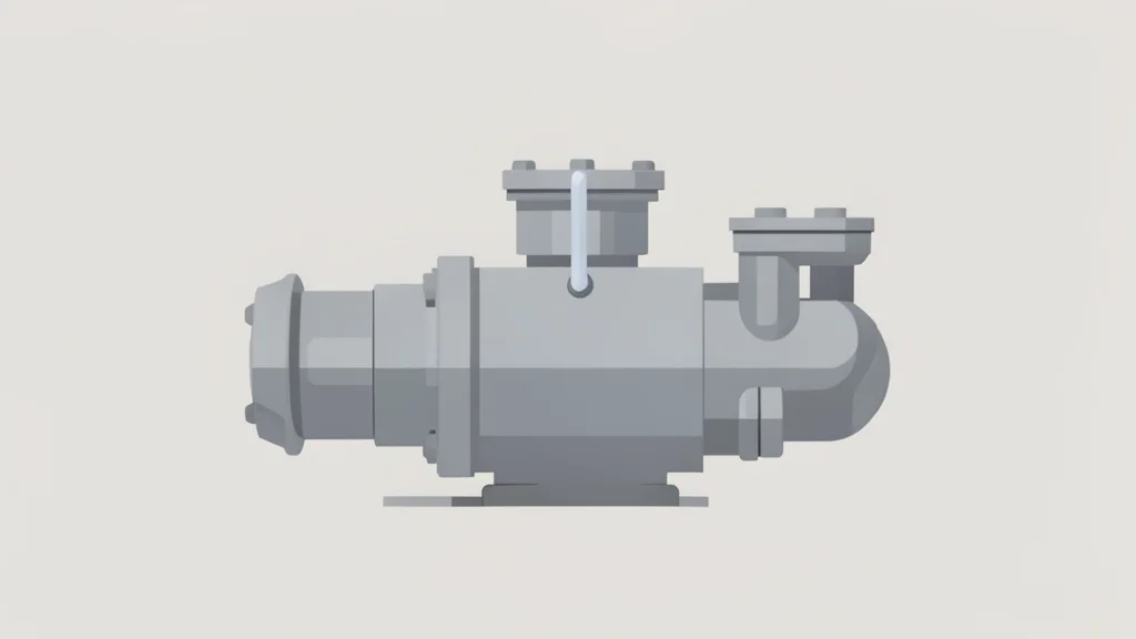 A heavy-duty industrial pump with metallic pipes and valves