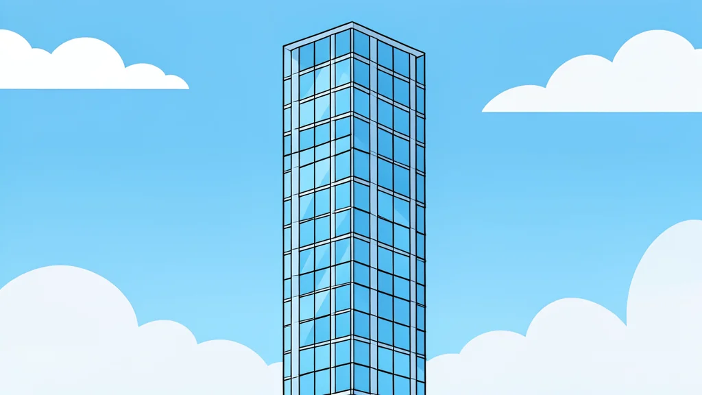 A modern glass skyscraper with a grid-like facade reflecting the sky