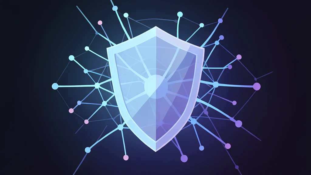 A digital shield protecting a glowing neural network structure