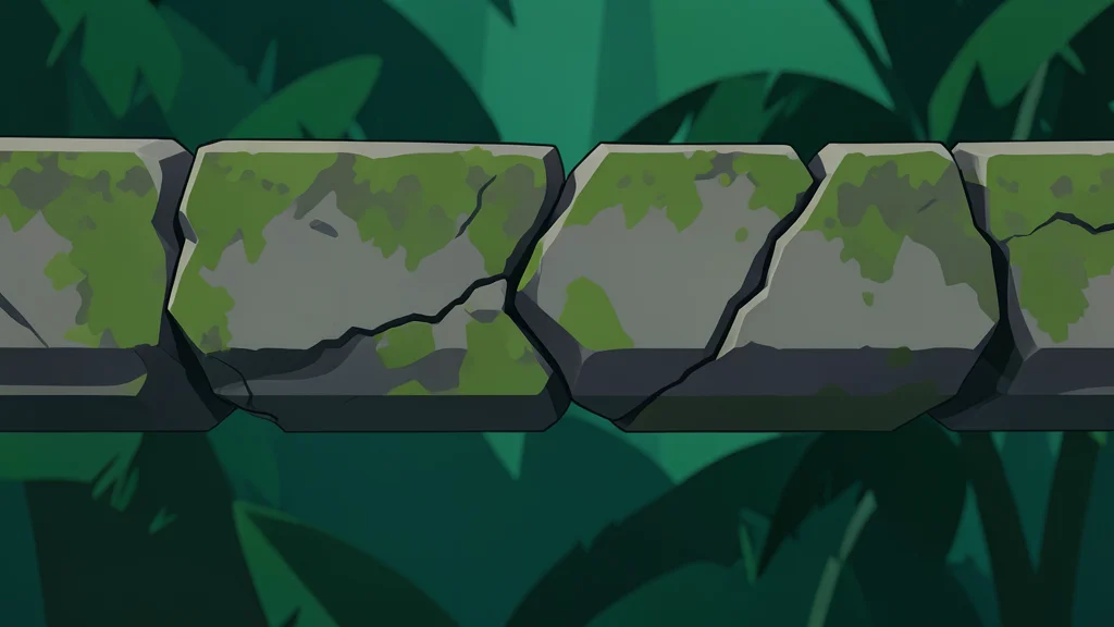 An ancient stone temple complex situated on a rocky cliff edge overlooking a dense jungle valley.