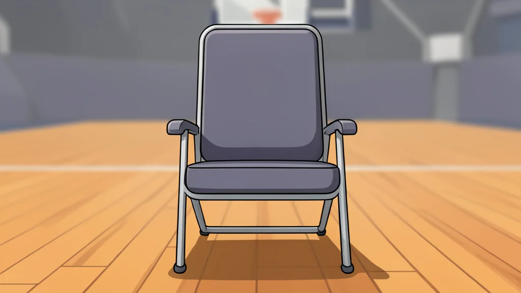 An empty basketball arena with polished hardwood floors and bright overhead lights