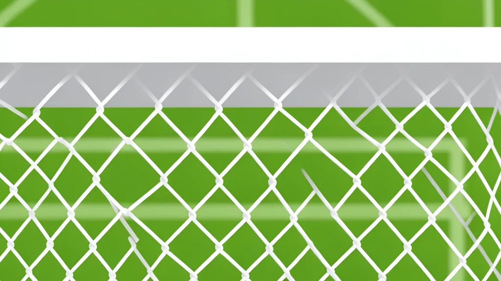 A green football pitch with white boundary lines and a goal net in the background