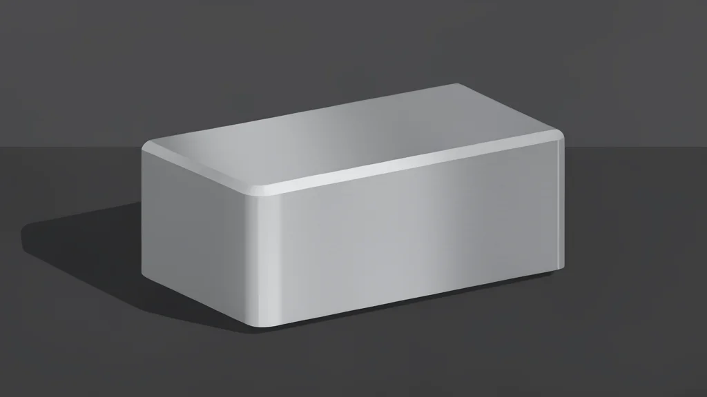 A raw, metallic ingot of rare earth material resting on a dark industrial surface
