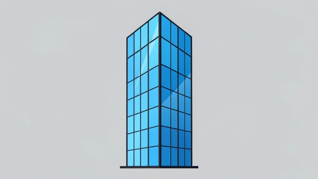 A modern glass skyscraper reflecting the sky