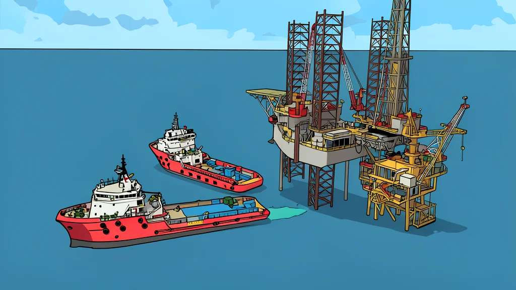 A cluster of industrial oil pumpjacks operating in a flat, arid landscape under a clear sky