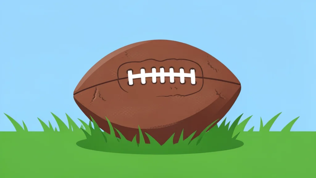 A football resting on green grass