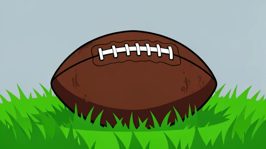 A grassy football field with white yard lines stretching into the distance under a clear sky