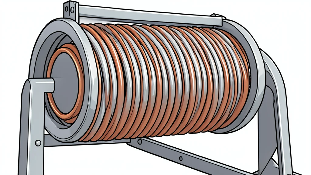 A large industrial server rack with visible cooling pipes and heat exchangers