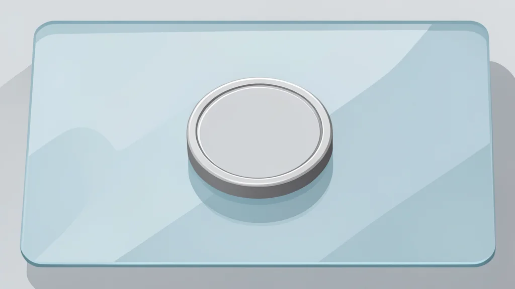A digital coin resting on a polished glass surface