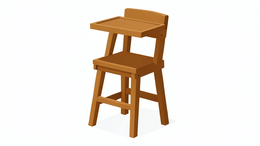 A simple wooden child's chair and a small set of wooden toy blocks arranged on a plain table surface.