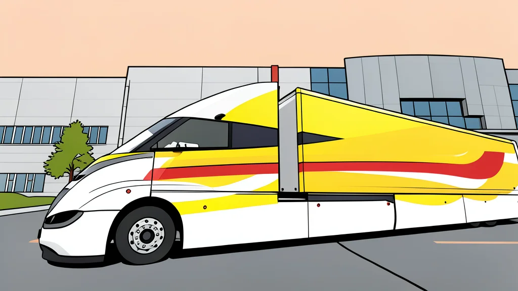 A large electric semi-truck chassis with its battery pack exposed, surrounded by a clear, viscous liquid bath