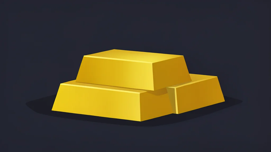 A stack of shiny gold bars on a dark surface