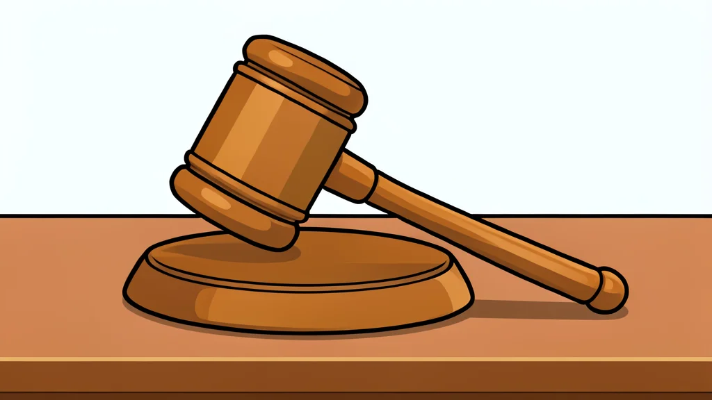 A wooden gavel resting on a polished table surface