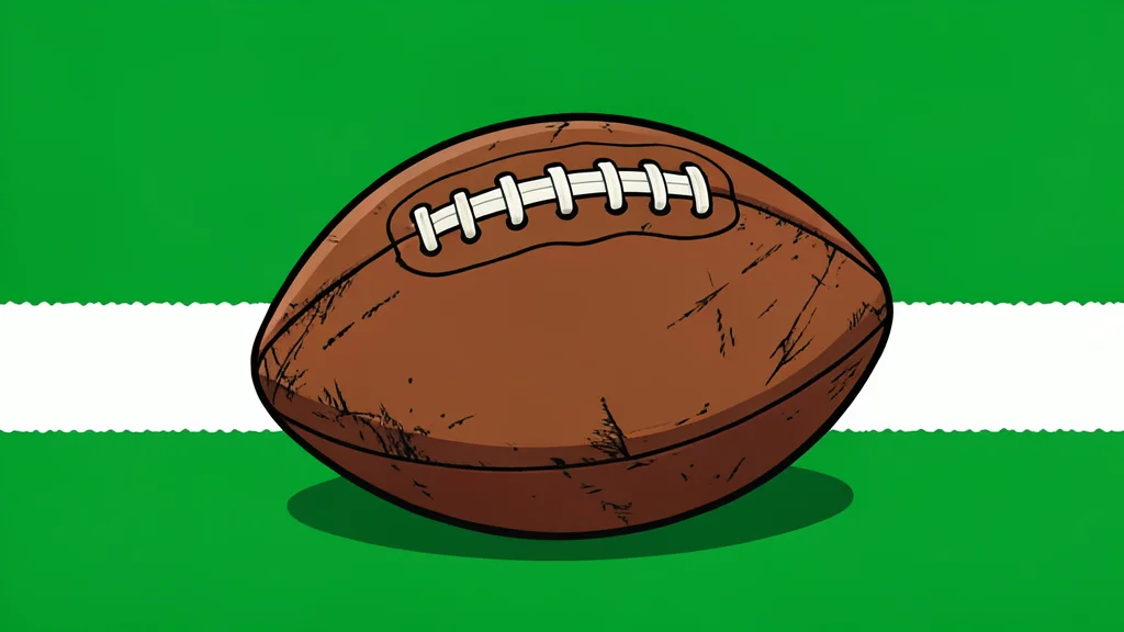 A football helmet resting on green grass