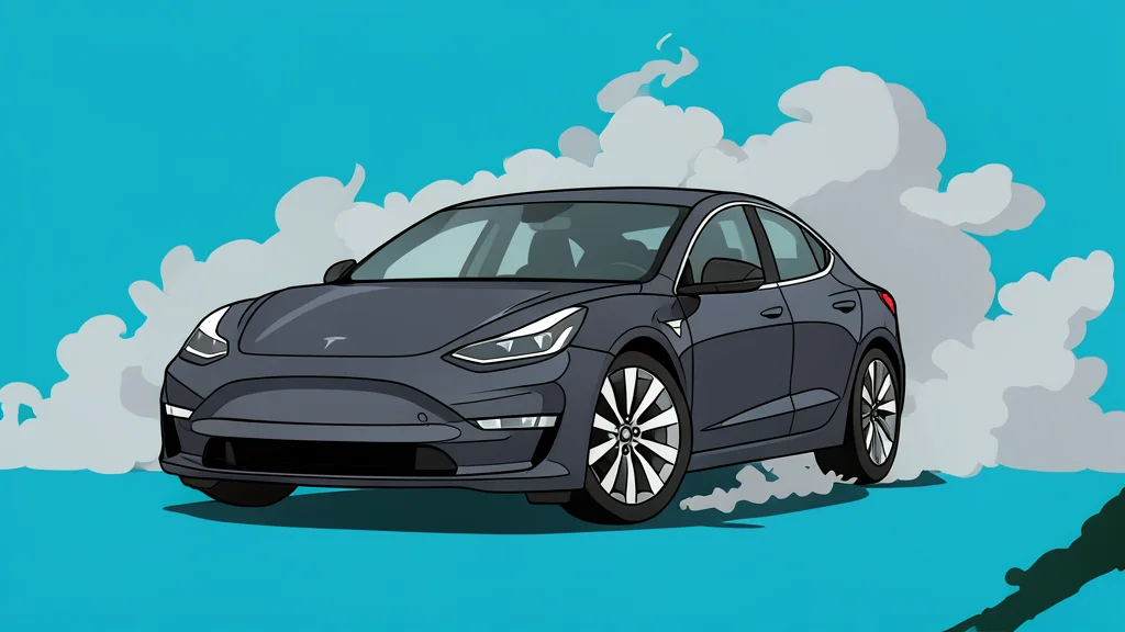 A sleek electric vehicle parked next to a modern server rack and a cloud-shaped icon