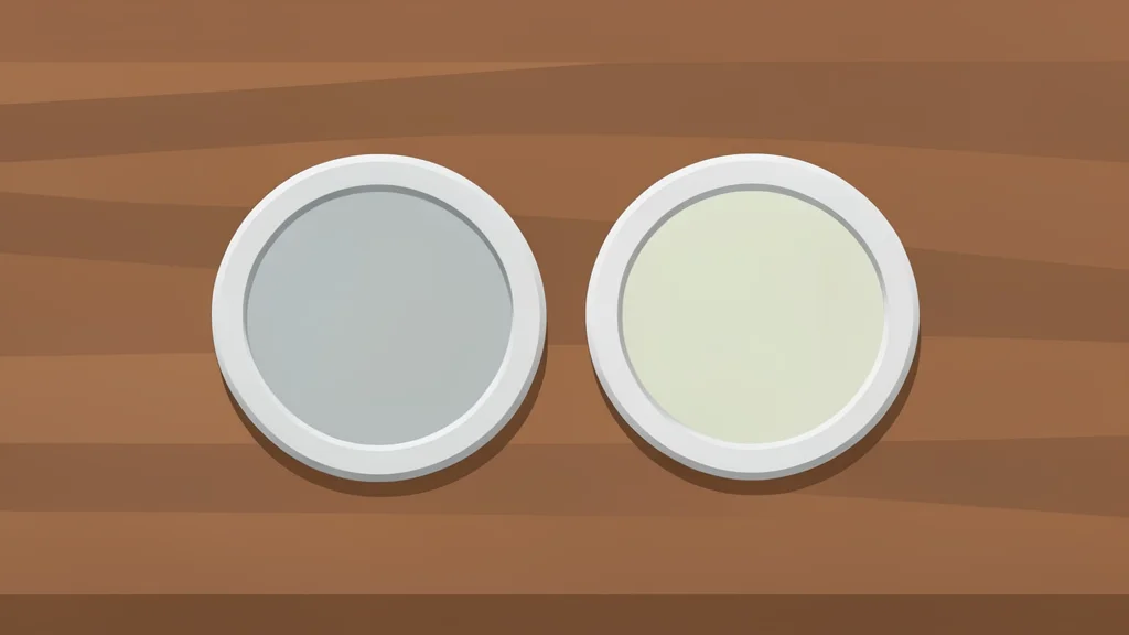 Two distinct currency coins resting on a polished wooden desk surface